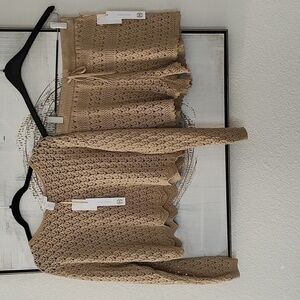 New House of Harlow Crochet Top and Short SET